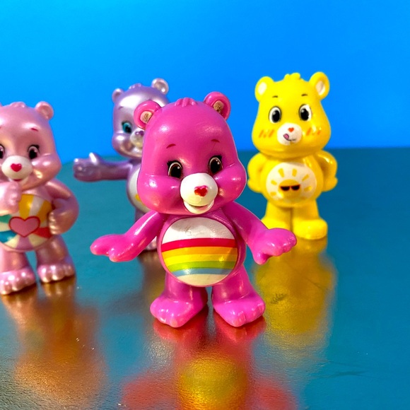 CARE BEARS PEARLIZED HOPEFUL & BEST FRIENDS, CHEER & FUNSHINE CARE BEARS 2.25” - Picture 4 of 10